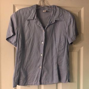 Linen button down top